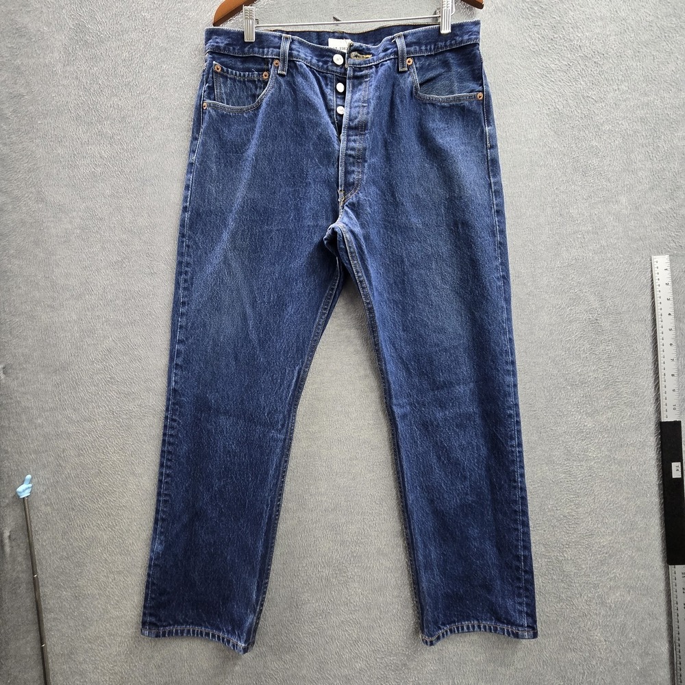 Levi's 501 Men Jeans 36X32 Blue Denim Original Fit Straight Leg 26" Inseam Y2K